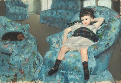 Kleines Mädchen in einem blauen Sessel, 1878 von Mary Cassatt